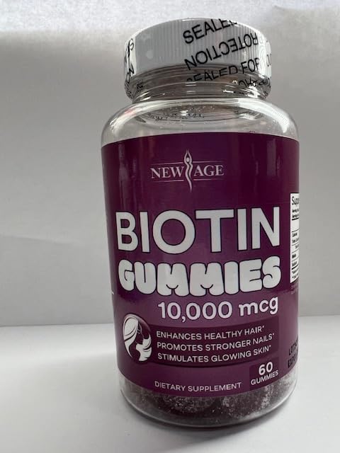 Botella gomitas biotina NEW AGE 60 conteo sabor natural
