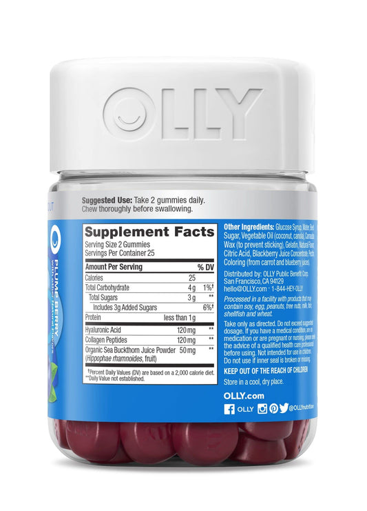 Botella gomitas colágeno OLLY sabor berry natural