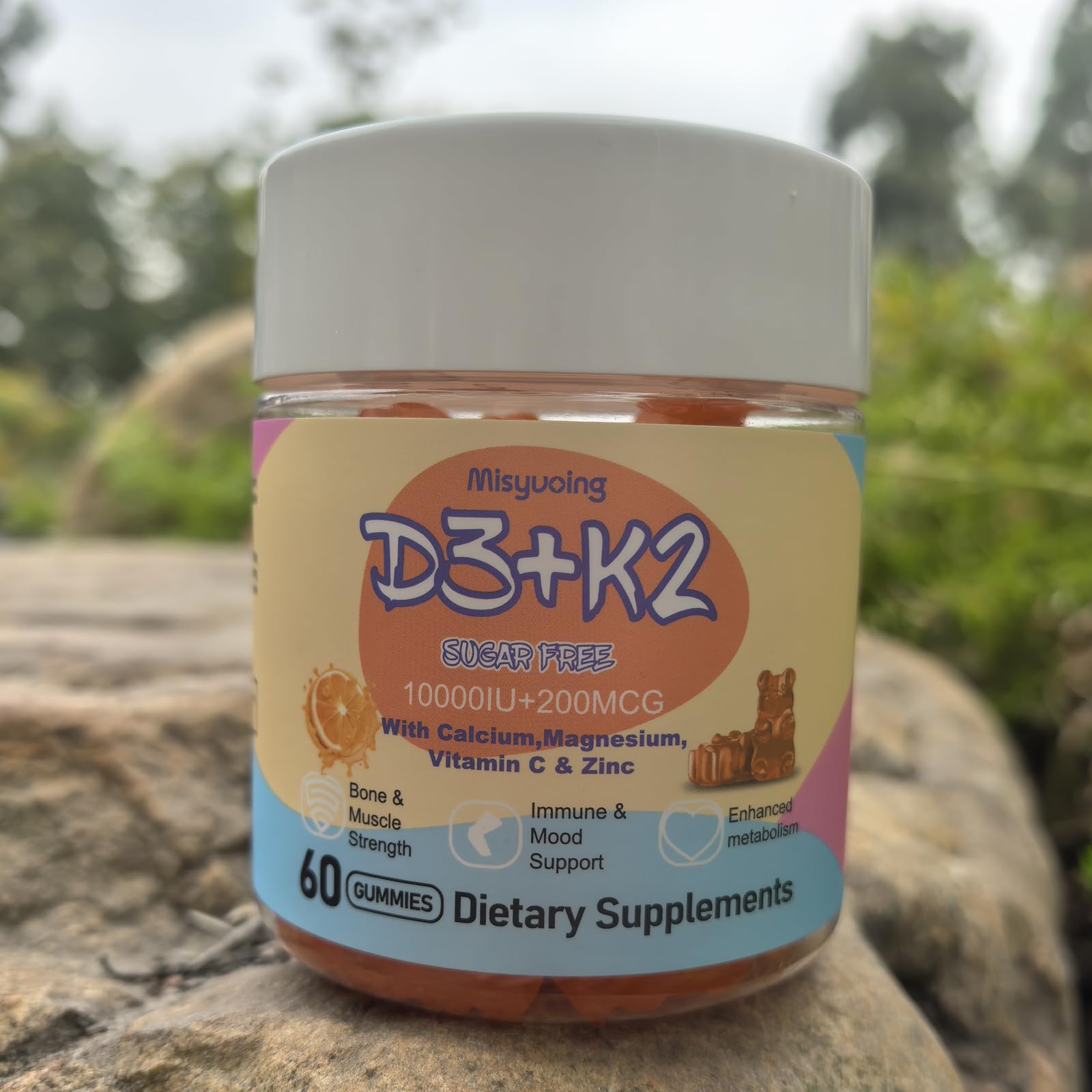 Botella gomitas D3 K2 naturaleza