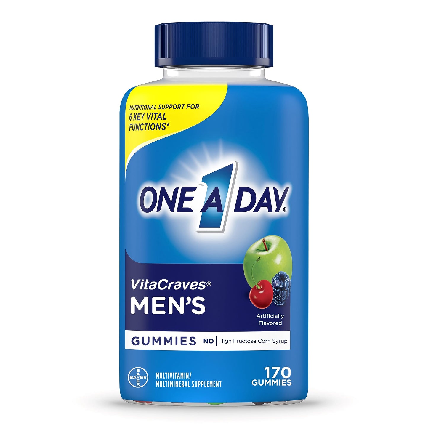 Botella de gomitas multivitamínicas One A Day para hombres
