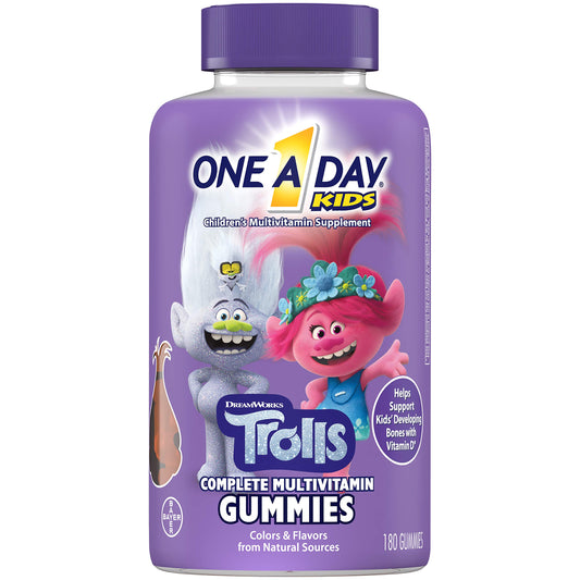 Botella de gomitas multivitamínicas Trolls para niños