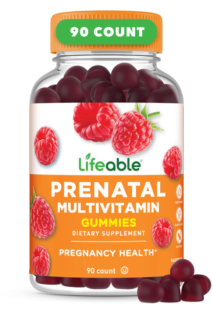 Botella gomitas multivitamínico prenatal Lifeable con hierro y colina