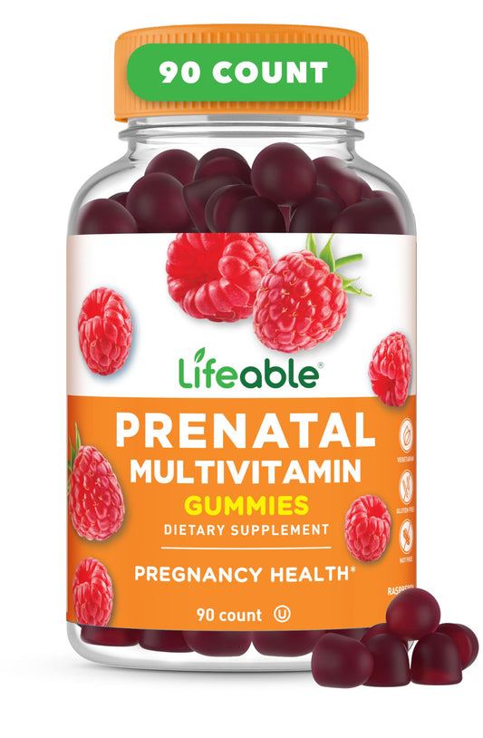 Botella gomitas multivitamínico prenatal Lifeable con hierro y colina