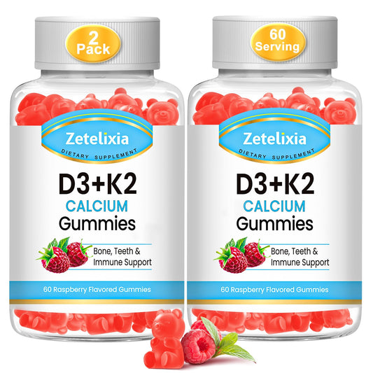 Botella gomitas sin azúcar vitamna D3 K2 Zetelixia frambuesa