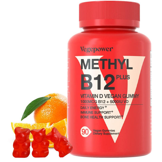 Botella gomitas veganas vitamina B12 y D3 VEGEPOWER 90 unidades