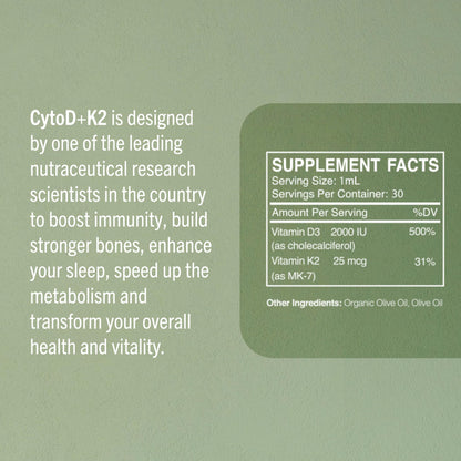 Botella gotas CytoD+K2 soporte inmunológico y salud ósea cardiovascular