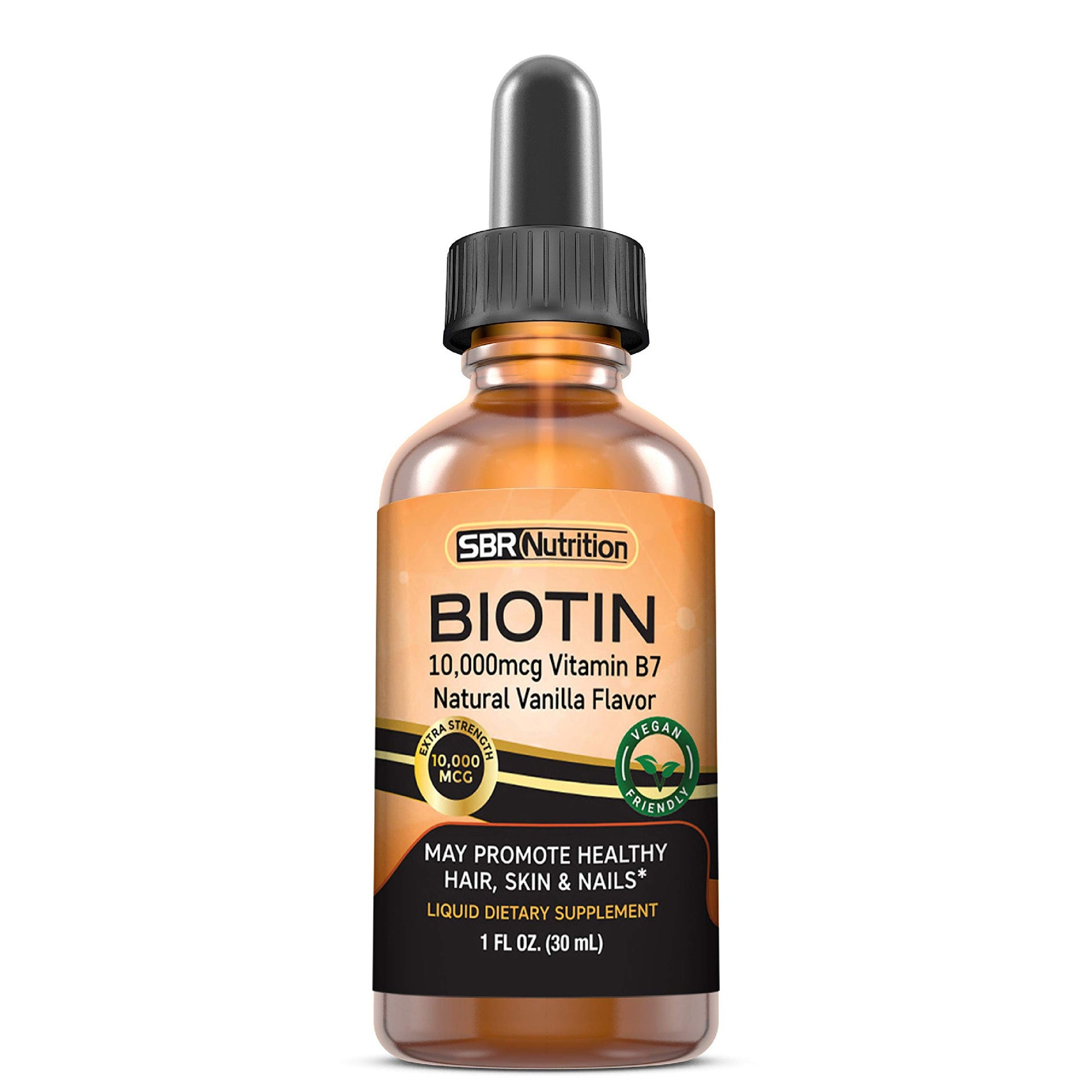 Botella de gotas liquidas biotina 10000mcg SBR Nutrition