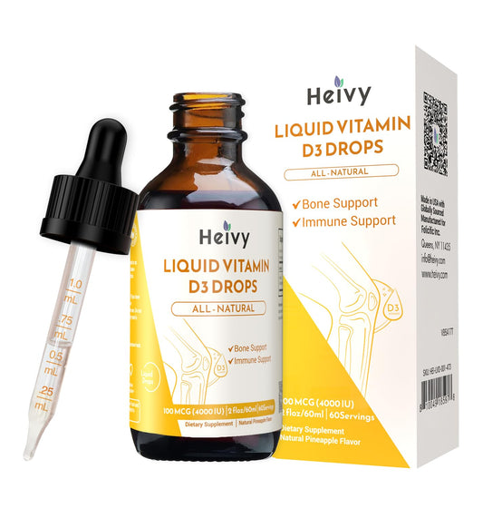 Botella gotas líquidas Heivy vitamina D3 sabor piña