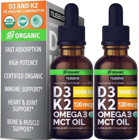 Botella gotas líquidas Nusava Vitamina D3 K2 sabor fresa