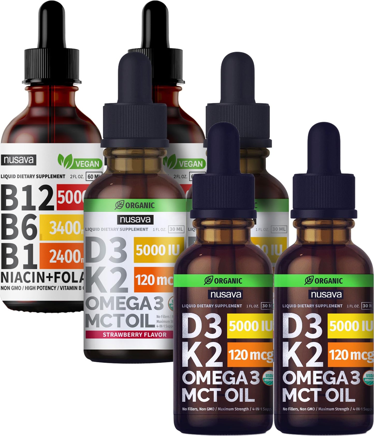 Botella gotas líquidas Nusava Vitamina D3 K2 sin sabor