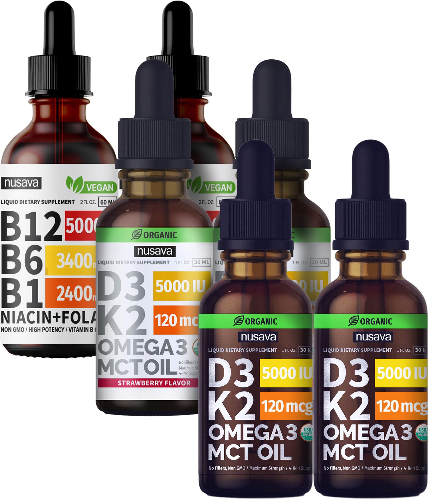 Botella gotas líquidas Nusava Vitamina D3 K2 sin sabor