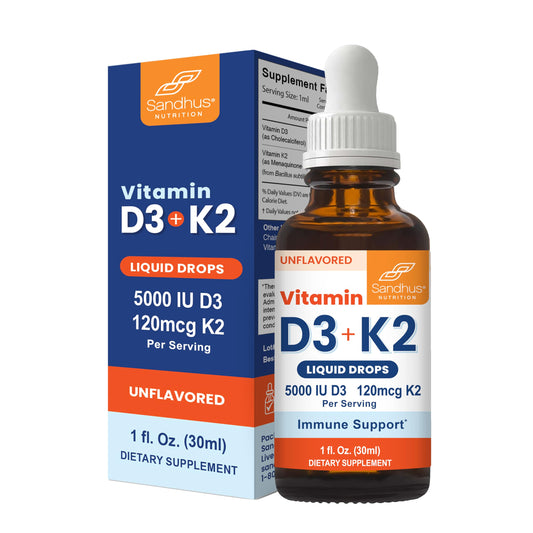 Botella gotas líquidas Sandhu vitamina D3 y K2 1 fl oz
