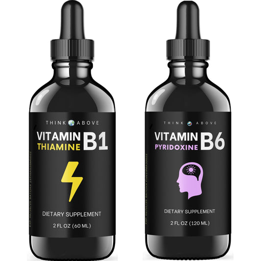 Botella de gotas líquidas Think Above vitaminas B6 y B1 2 onzas