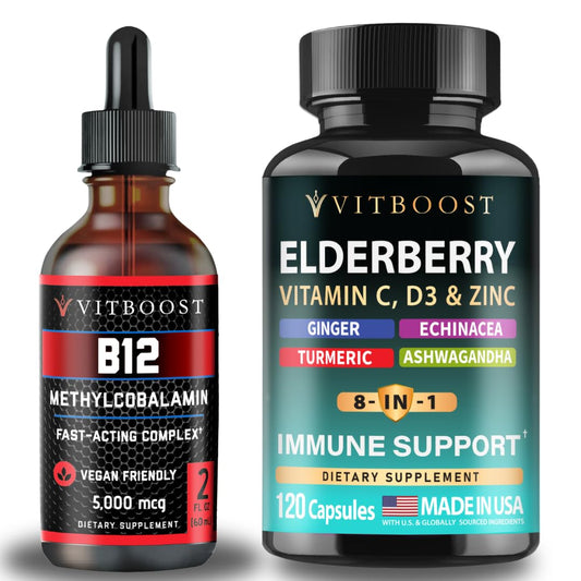 Botella de gotas líquidas veganas VITBOOST B12 sabor frambuesa