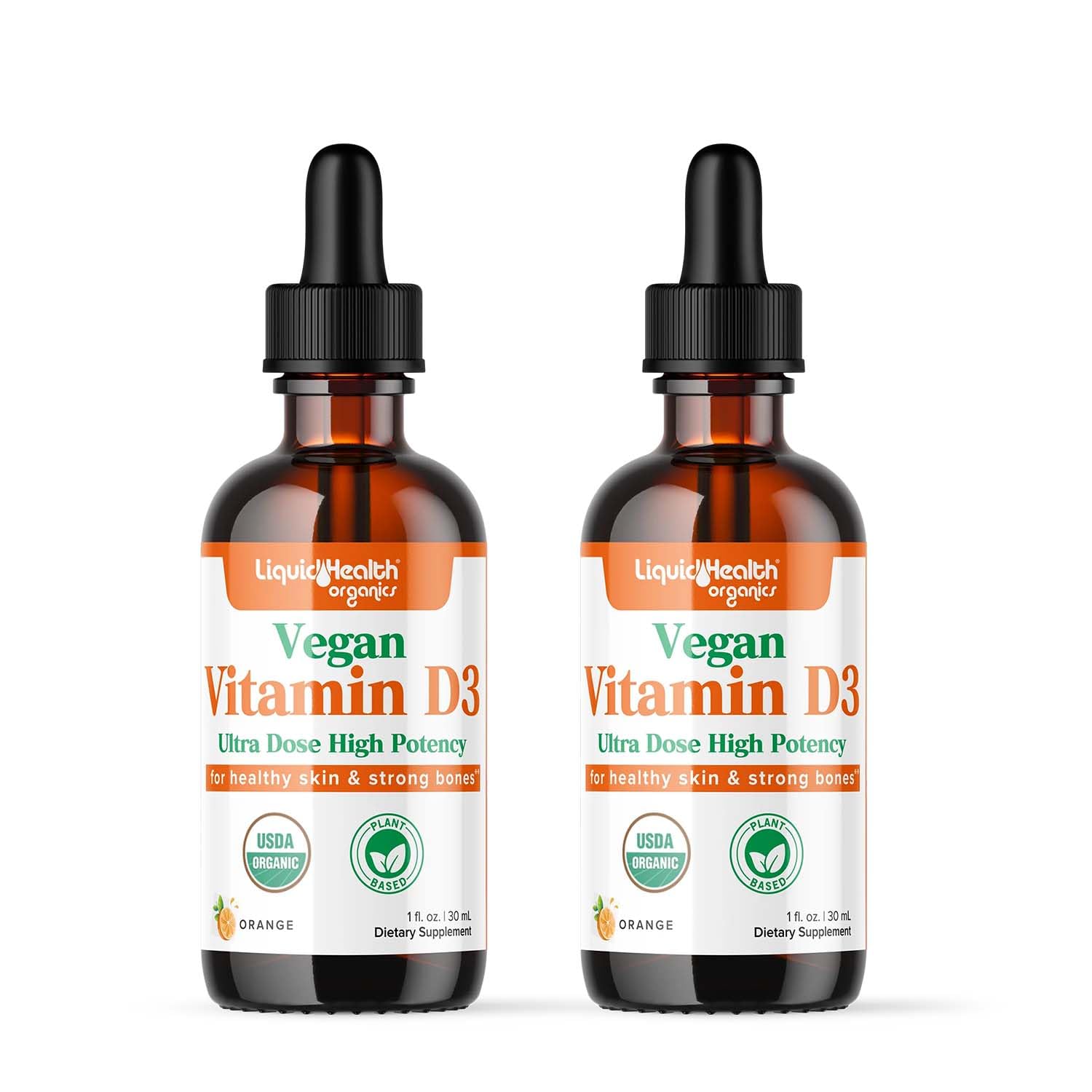 Botella de gotas líquidas vitamina D3 LIQUIDHEALTH 5000 UI orgánica