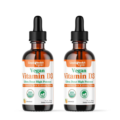 Botella de gotas líquidas vitamina D3 LIQUIDHEALTH 5000 UI orgánica