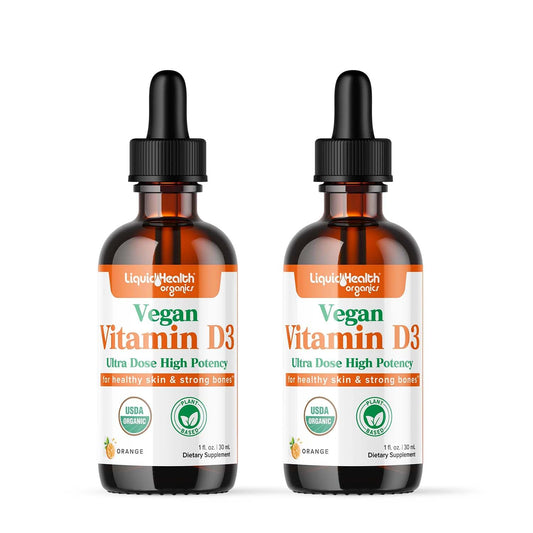 Botella de gotas líquidas vitamina D3 LIQUIDHEALTH 5000 UI orgánica