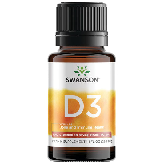 Botella gotas liquidas vitamina d3 swanson 400 ui 29.6 ml
