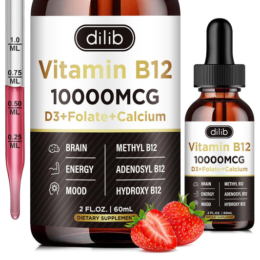 Botella gotas vitamina B12 triple complejo sabor fresa