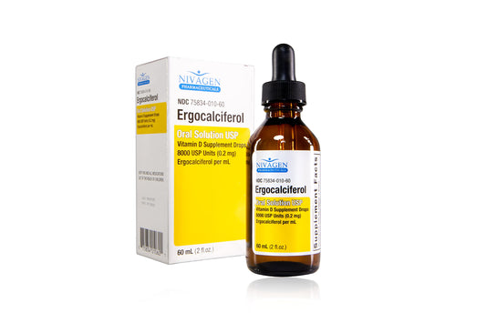 Botella gotas vitamina D2 Nivagen 400 UI 60ml