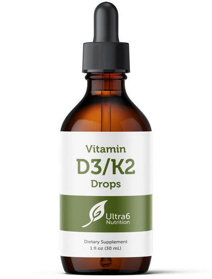 Botella gotas líquidas vitamina D3 y K2 Ultra6 Nutrition 30 ml
