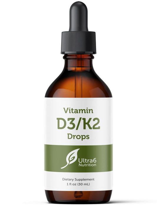 Botella gotas líquidas vitamina D3 y K2 Ultra6 Nutrition 30 ml