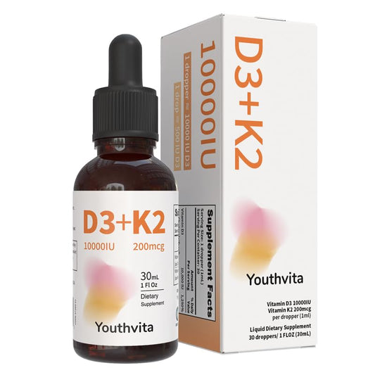 Botella gotas líquidas vitamina D3 K2 YOUTHVITA 30 porciones