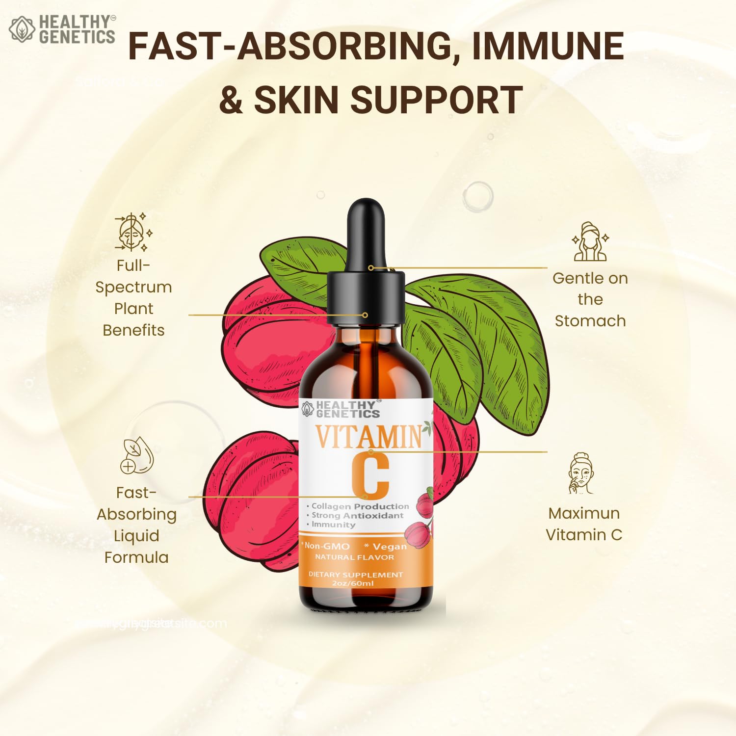 Botella Healthy Genetics Vitamina C líquida superfruta acerola