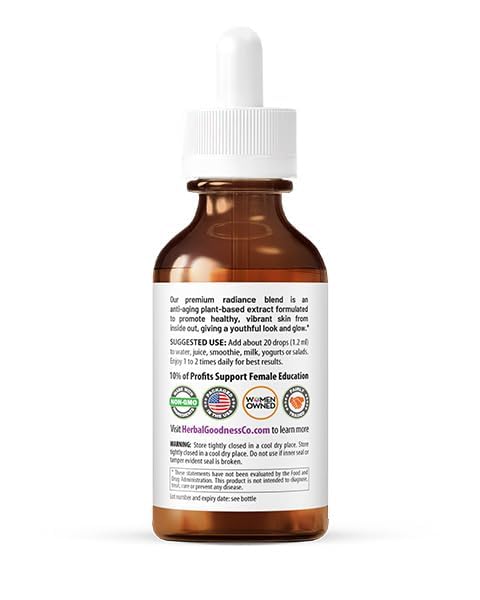 Botella Herbal Goodness Radiantly Looking Good suplemento nutricional vitamínico
