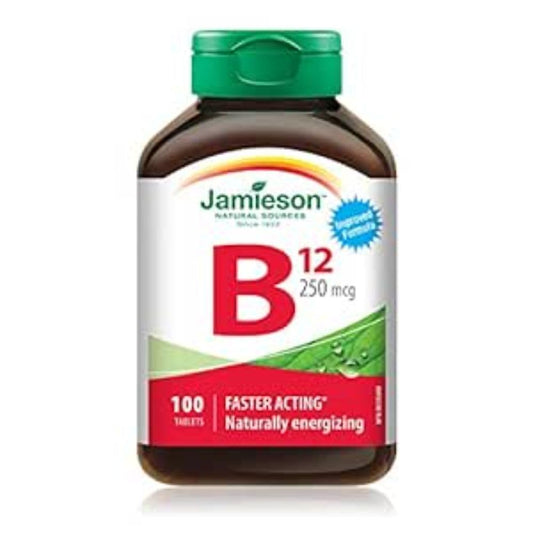 Botella Jamieson Vitamina B12 metilcobalamina 250mcg