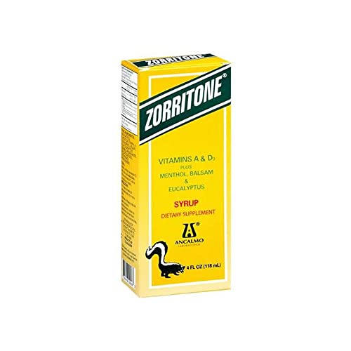 Botella jarabe Zorritone 4 oz vitaminas A y D3 sabor menta