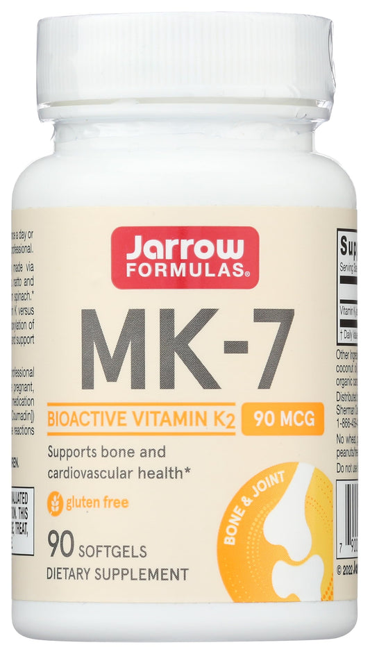 Botella Jarrow Formulas MK-7 90 mcg vitamina k2 90 cápsulas blandas