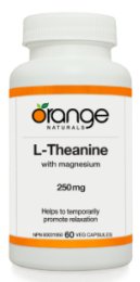 Botella de L-Teanina Orange Naturals 250mg