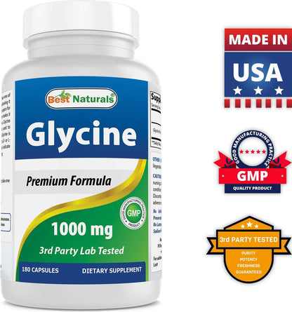Botella lateral Best Naturals Inositol y Glicina 1000 mg