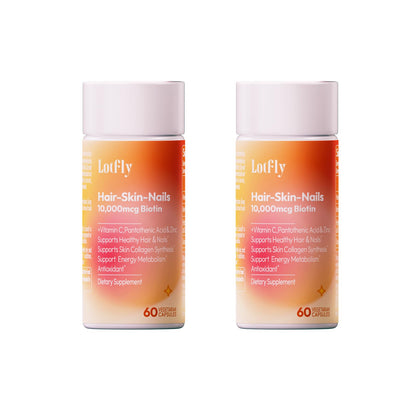 Botella LOTFLY 120 cápsulas biotina para cabello y uñas