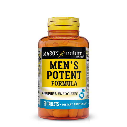 Botella Mason Natural fórmula energética para hombres 60 tabletas