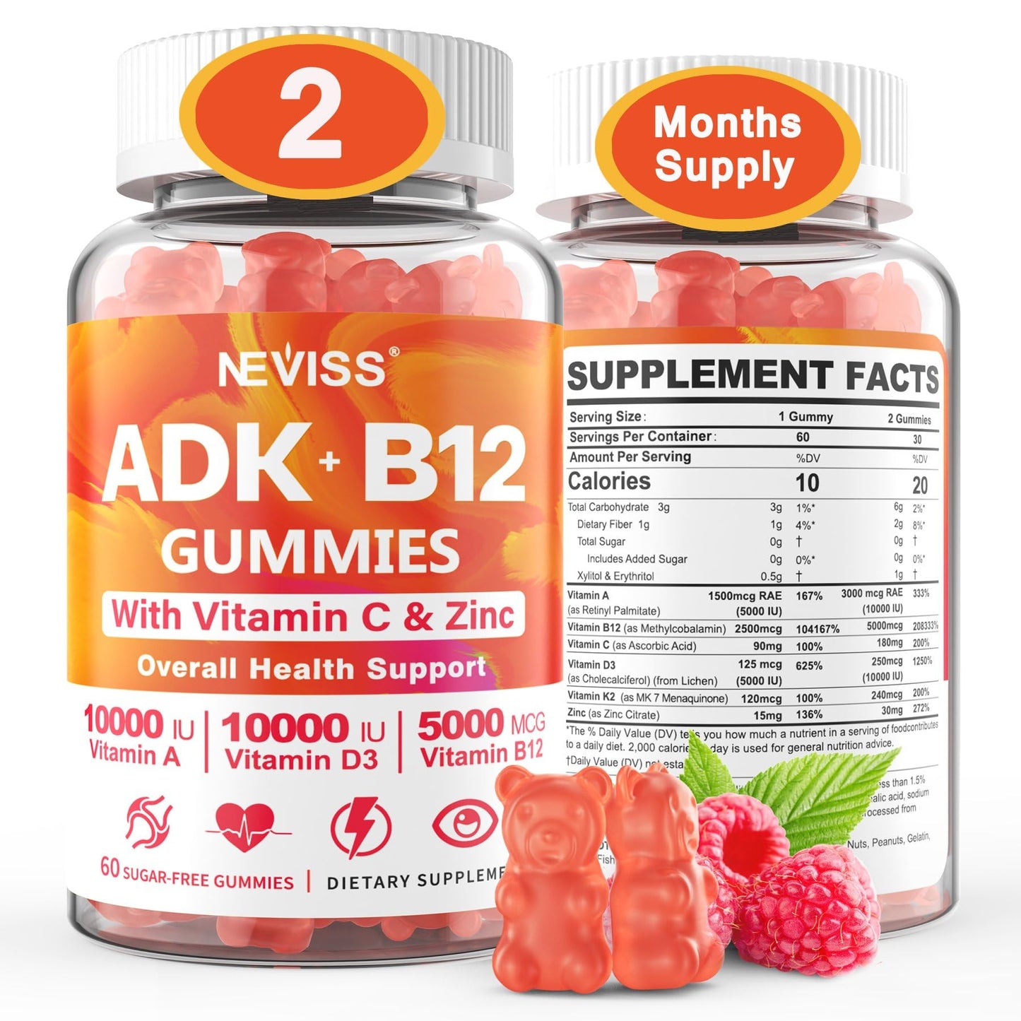botella methylated multivitamin gomitas veganas sin azúcar