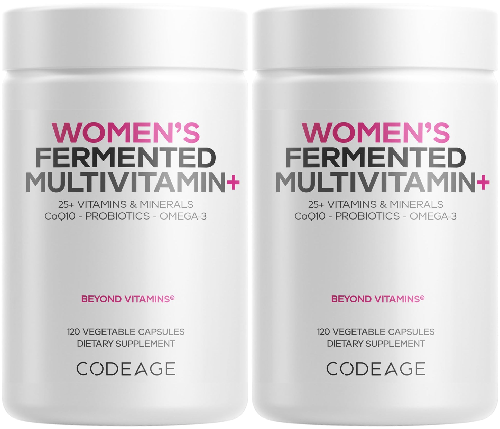 Botella de multivitamina femenina Codeage.