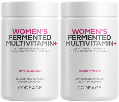 Botella de multivitamina femenina Codeage.