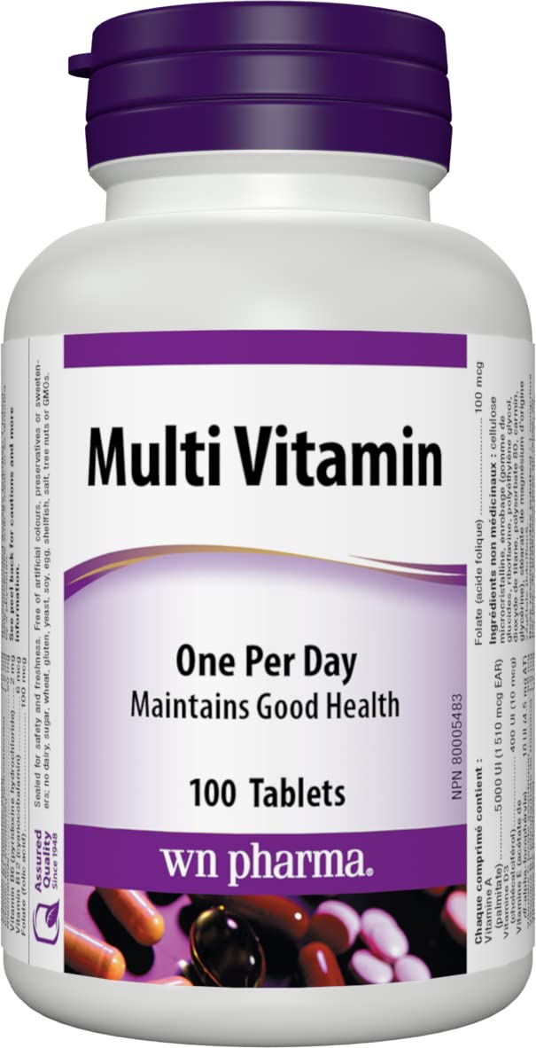 Botella de multivitamina con vitamina E de 100 tabletas