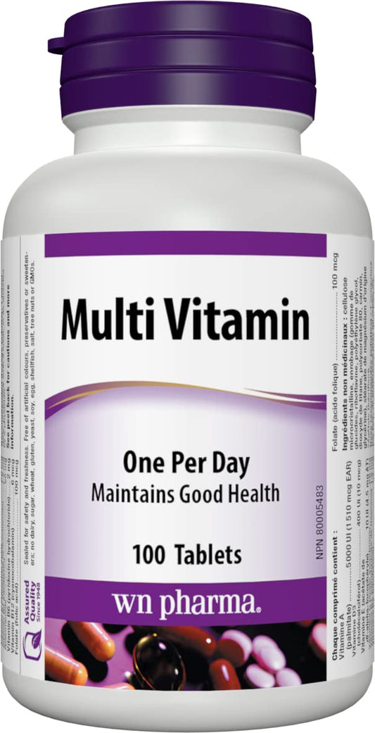 Botella de multivitamina con vitamina E de 100 tabletas