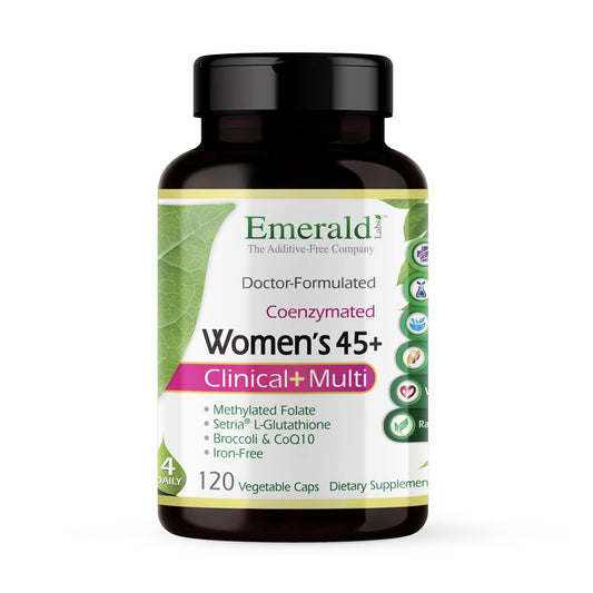 Botella de multivitaminas Emerald Labs para mujeres 45+
