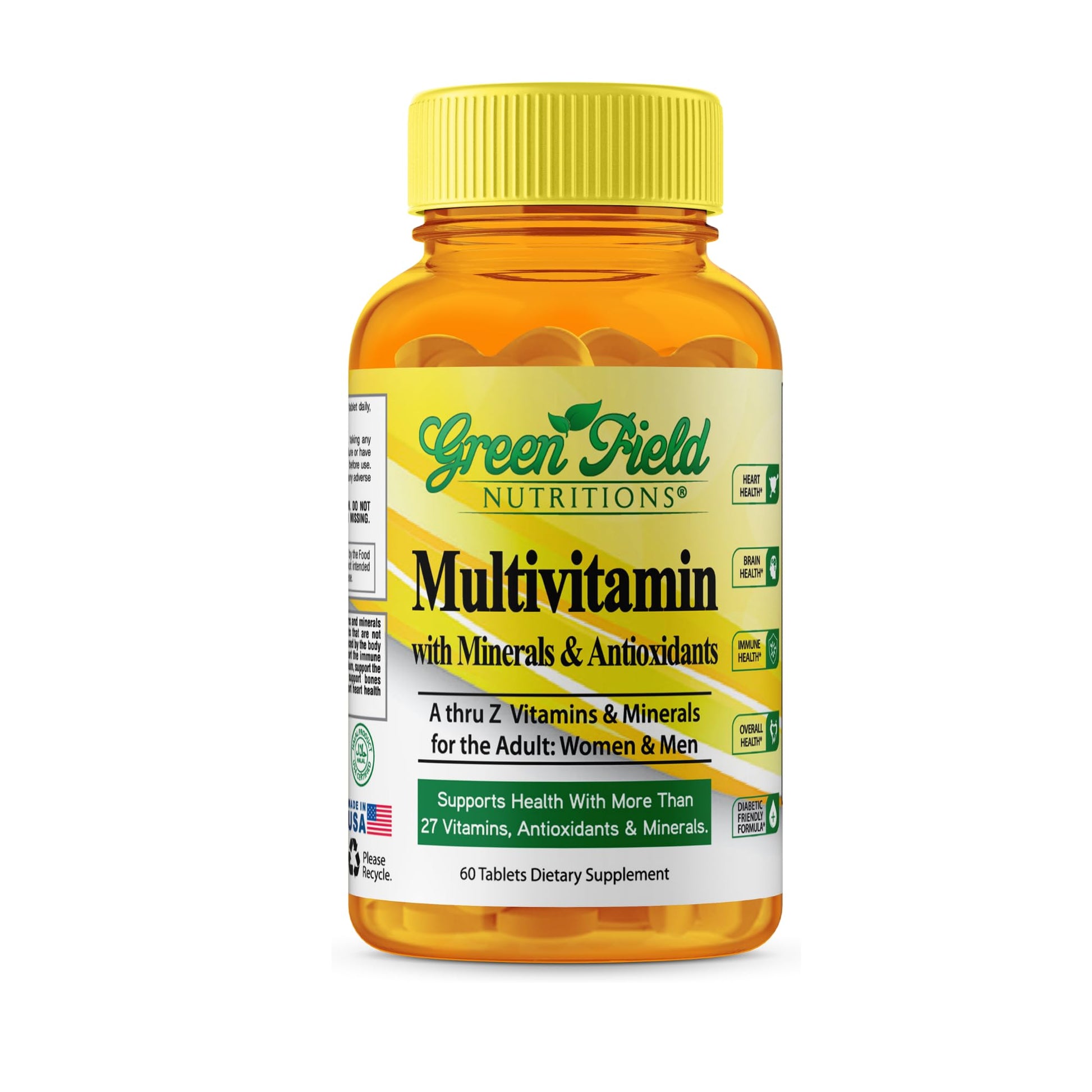 Botella de multivitaminas Greenfield Nutritions halal