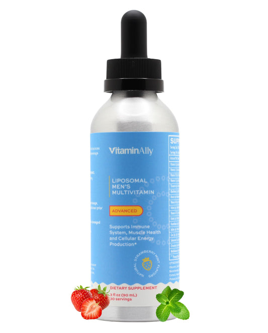 Botella de multivitaminas líquidas Vitaminally para hombres