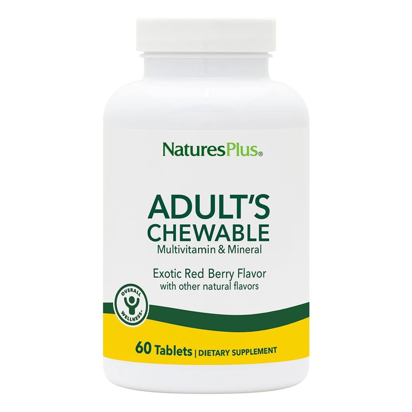 Botella de multivitaminas masticables NaturesPlus para adultos