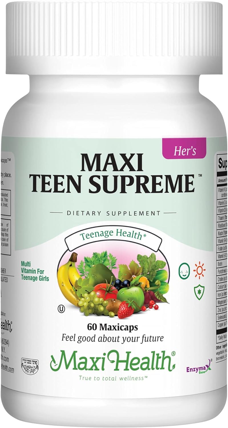 Botella de multivitaminas Maxi Health para adolescentes