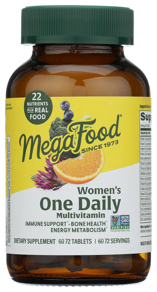 Botella de multivitaminas MegaFood para mujeres