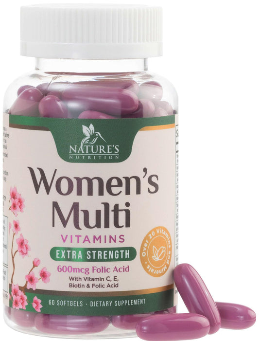 Botella de multivitaminas para mujeres con hierro y calcio