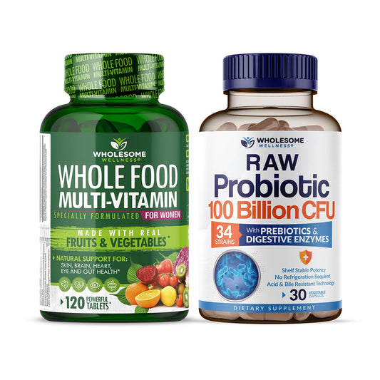 Botella de multivitaminas integrales para mujeres