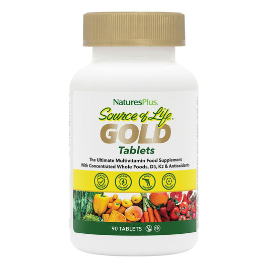 Botella de multivitaminas Natures Plus Oro